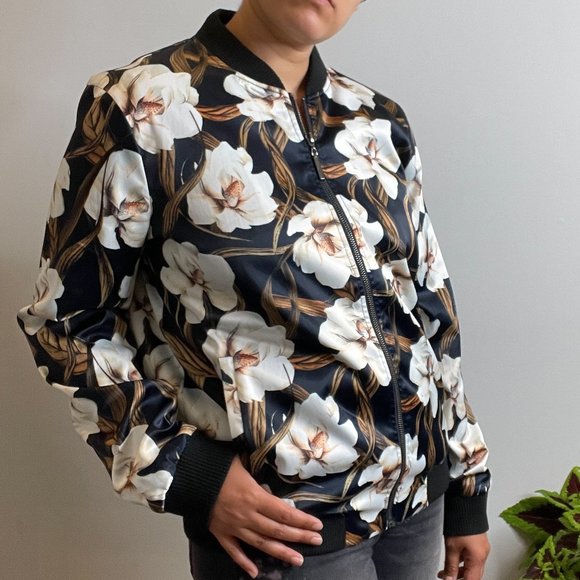 Kaffe Floral Bomber Jacket -M- - Picture 10 of 10